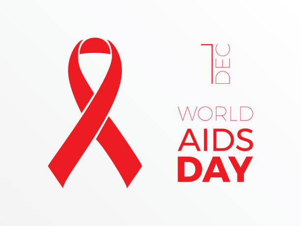 World AIDS day horizontal banner design template with simple red ribbon flat symbol and text on a white background. Vector holiday illustration easy to edit and customize  world aids day stock illustrations