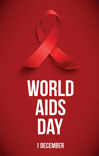 World aids day Realistic red ribbon, world aids day symbol, 1 december, vector illustration aids stock illustrations