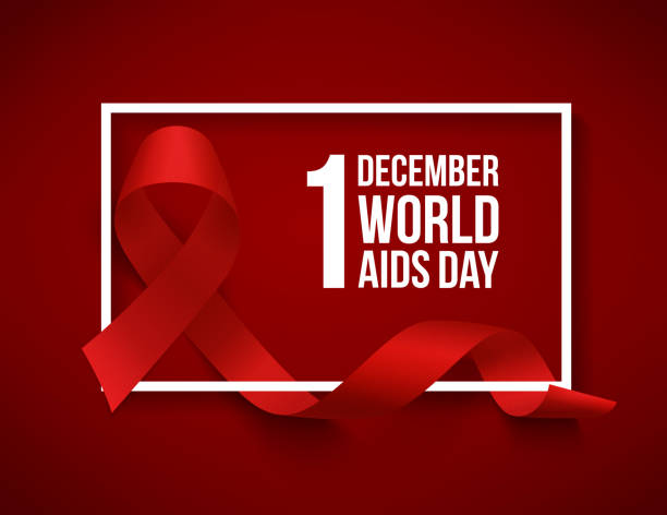 World aids day Realistic red ribbon, world aids day symbol, 1 december, vector illustration world aids day stock illustrations