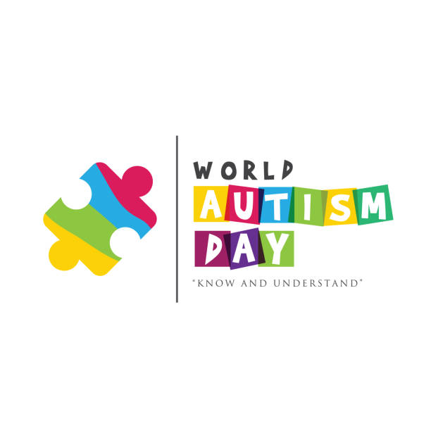 bildbanksillustrationer, clip art samt tecknat material och ikoner med världen autism awareness day. pussel lager illustration - boring date