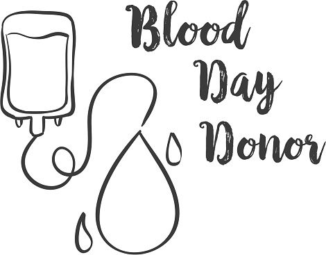 World blood donor day hand draw doodles vector art