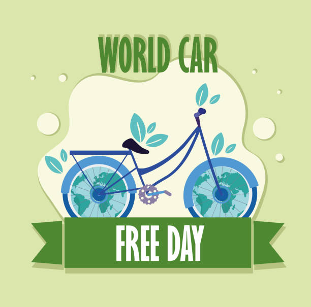 stockillustraties, clipart, cartoons en iconen met world car free eco friendly - ramos