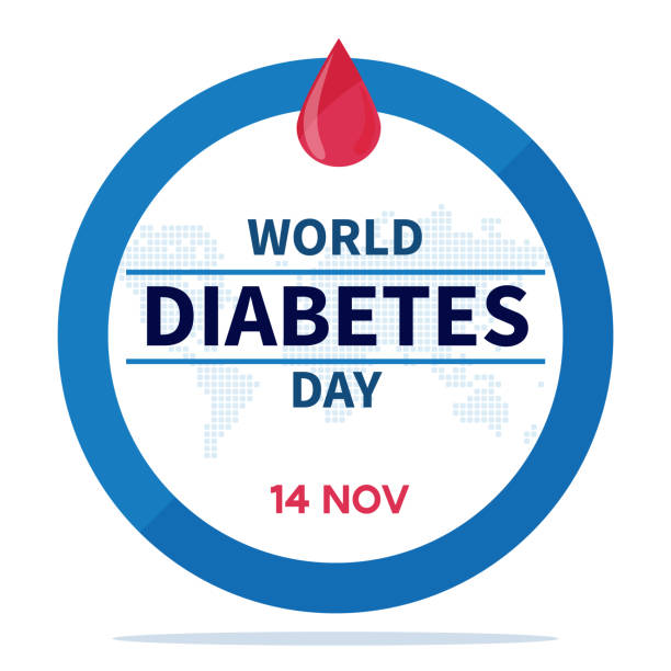 World Diabetes Day banner or flyer with diabetes symbol - blue round frame and map. 14th November. Concept of awareness diabetes and fight against diabetes World Diabetes Day banner or flyer with diabetes symbol - blue round frame and map. 14th November. Concept of awareness diabetes and fight against diabetes diabetes awareness month stock illustrations