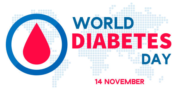 World Diabetes Day banner or flyer with diabetes symbol - blue round frame and map. 14th November. Concept of awareness diabetes and fight against diabetes World Diabetes Day banner or flyer with diabetes symbol - blue round frame and map. 14th November. Concept of awareness diabetes and fight against diabetes diabetes awareness stock illustrations