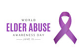istock World Elder Abuse Awareness Day card, June 15. Vector 1401152173