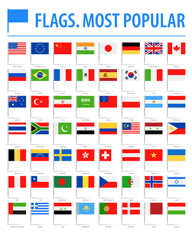 Download World Flag Pins Vector Flat Icons Most Popular Stock ...