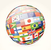 Vector illustration of world flags sphere.