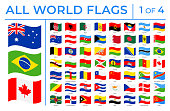 World Flags - Vector Rectangle Wave Flat Icons - Part 1 of 4