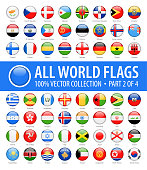 World Flags - Vector Round Glossy Icons - Part 2 of 4