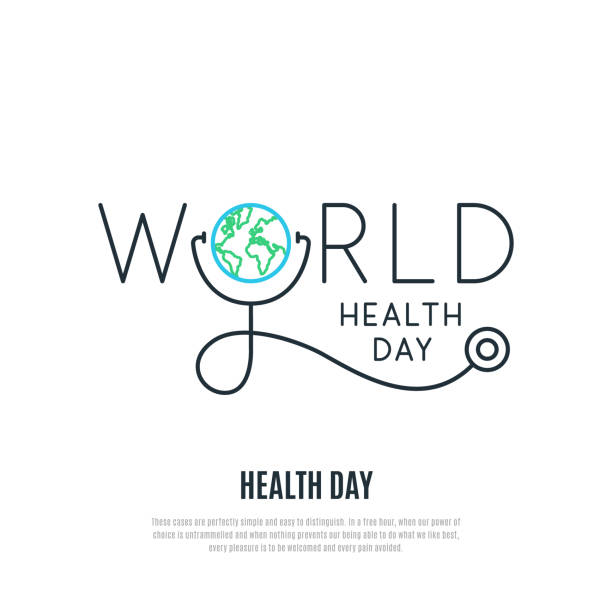 World Health Day vector banner. Health care concept design. Healt day emblem. Stock vector illustration for web, mobile apps and print products. World Health Day vector banner. Health care concept design. Healt day emblem. Stock vector illustration for web, mobile apps and print products. stethoscope stock illustrations