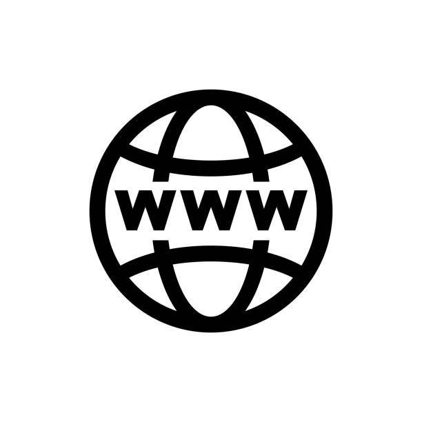 World internet on grid vector icon  website stock illustrations