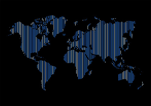 world map stripes