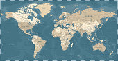 istock World Map - Vintage Political - Vector Detailed Illustration 1285659977