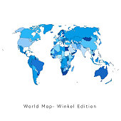 Vector illustration of a Winkel World Map