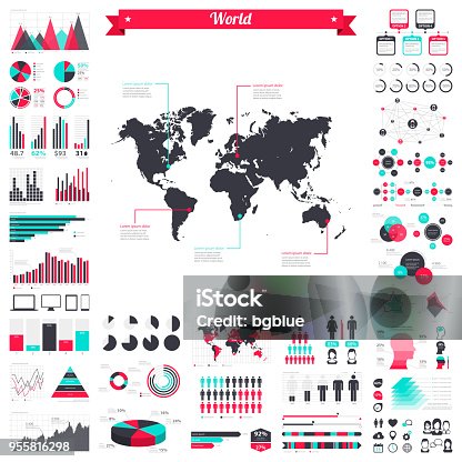 istock World map with infographic elements - Big creative graphic set 955816298