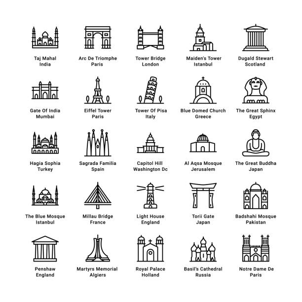 stockillustraties, clipart, cartoons en iconen met wereld monumenten - rotterdam