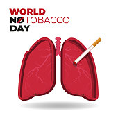 World No Tobacco Day Design Lung vector illustration looks like a ashtray