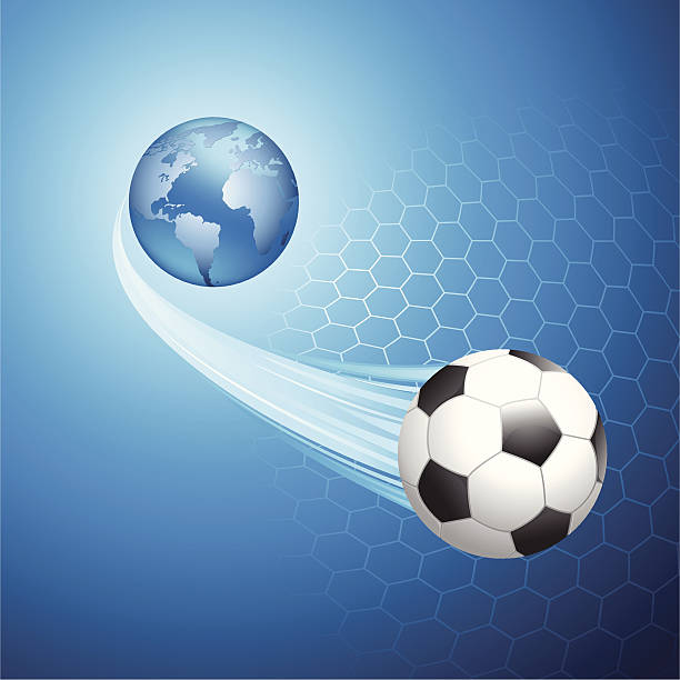 illustrazioni stock, clip art, cartoni animati e icone di tendenza di il mondo del calcio - sphere flying