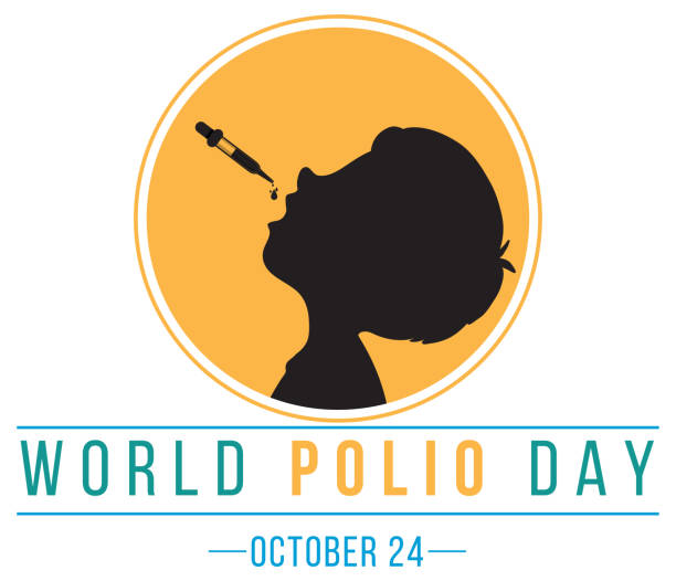 세계 소아마비의 날 occtober 24 타이포그래피 디자인 - polio stock illustrations