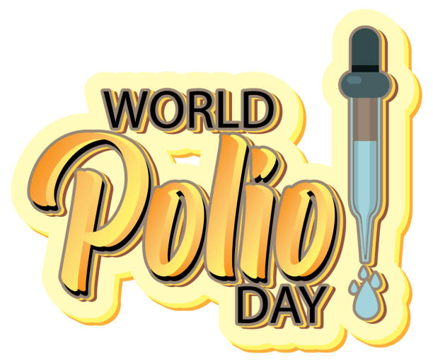 world polio day typography design with polio vaccine dropping - polio stock illustrations