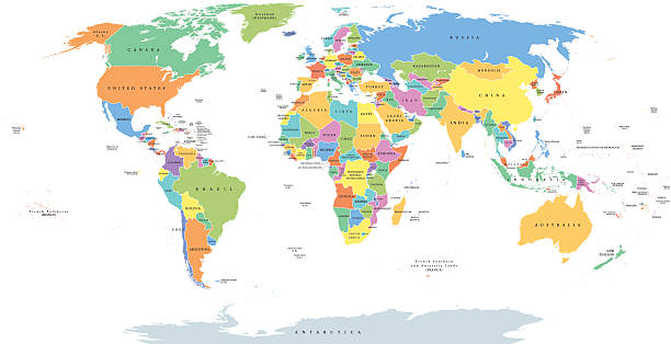 mapa polityczna pojedynczych państw świata - south africa stock illustrations