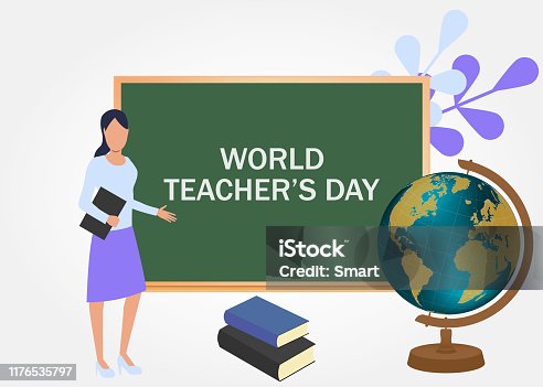 istock World Teachers' Day. Internatioanl holiday. Greeting card. Vector illustration. EPS 10 1176535797
