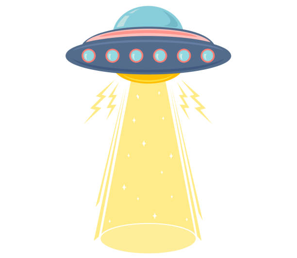 World UFO day Vector illustration of a ufo. Vector cartoon of a ufo. World UFO day ufo stock illustrations