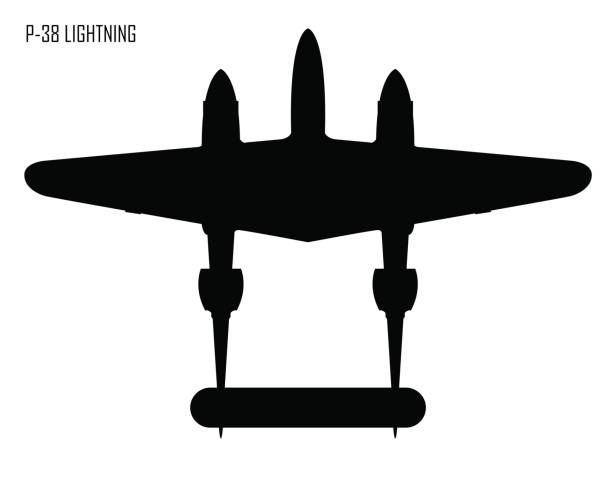 World War Ii Lockheed P 38 Lightning World War Ii Lockheed P 38 Lightning lightning silhouettes stock illustrations