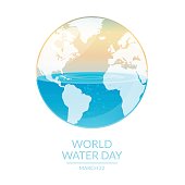 Image of world water day campaign. Vector illustration.