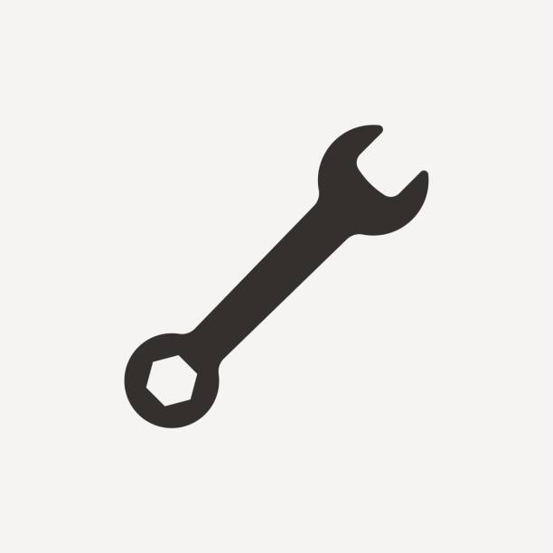 Wrench icon. Wrench icon. isolated on background. Vector illustration. Eps 10. mechanic symbols stock illustrations