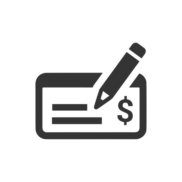 Write a Check Icon Beautiful, meticulously designed icon for use in Website Design, Presentations, Infographics and on Printed Materials. bank account stock illustrations
