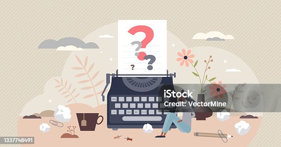 istock Writers block as missing creative muse for story content tiny person concept 1337748491