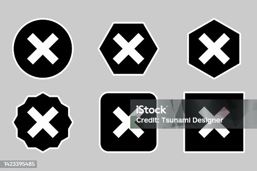 istock Wrong marks Icon Set, Cross marks, Rejected, Disapproved, No, False, Not Ok, Wrong Choices, Task Completion, Voting. - vector mark symbols. White outline design. 1423395485