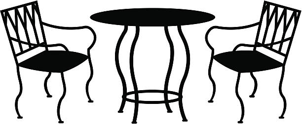 Wrought Iron Patio Furniture vector art illustration