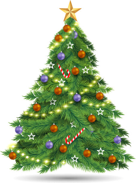 xmas ağacı - christmas tree stock illustrations
