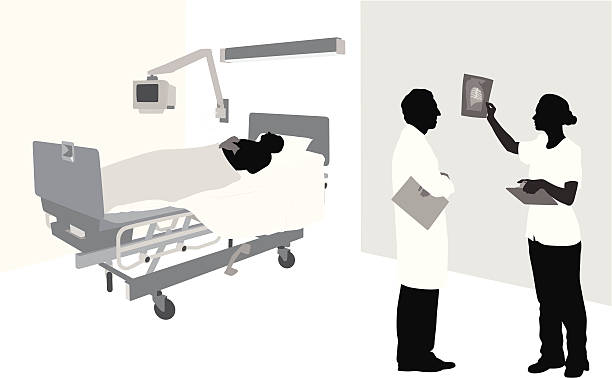 X-ray Vision Vector Silhouette A-Digit hospital silhouettes stock illustrations