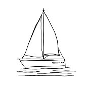 Vector illustration of yacht.