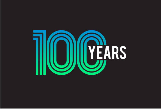 100 Year anniversary design 100 Year anniversary design anniversary icons stock illustrations