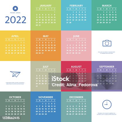 istock 2022 Year Calendar. Week starts on Sunday. Concept for print and WEB. Vector  illustration. 1328662415