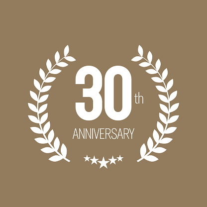 30 Years Anniversary Logo Template. Badge Design Vector Illustration