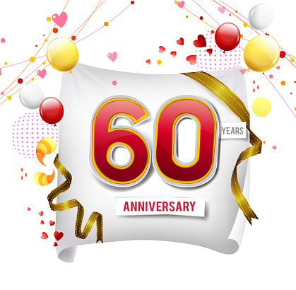 Logo Anniversaire 60 Ans Avec Fond Abstrait Color Vecteur Logo Anniversaire 60 Ans Avec Fond Abstrait Color Vecteur
