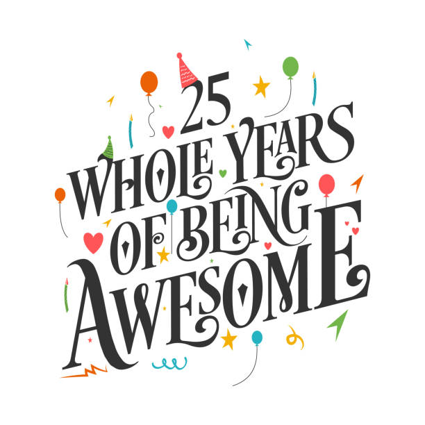 years-birthday-and-25-years-anniversary-celebration-typo-vector-id1209685907