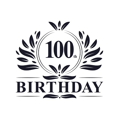 100 years Birthday logo, 100th Birthday celebration.