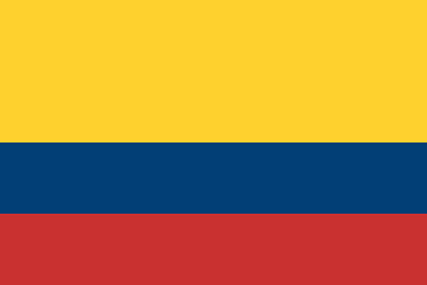 флаг колумбии - колумбия stock illustrations