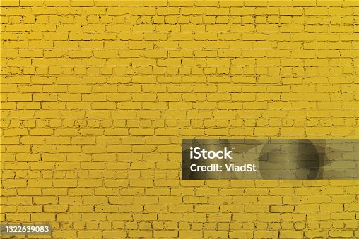 istock Yellow Brick Wall Grunge Vector Background with Copy Space 1322639083