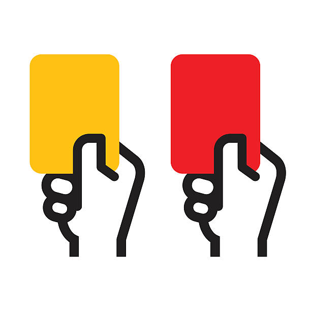 stockillustraties, clipart, cartoons en iconen met yellow card and red card - gele kaart