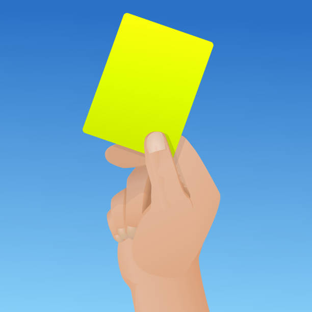 stockillustraties, clipart, cartoons en iconen met yellow card! - gele kaart