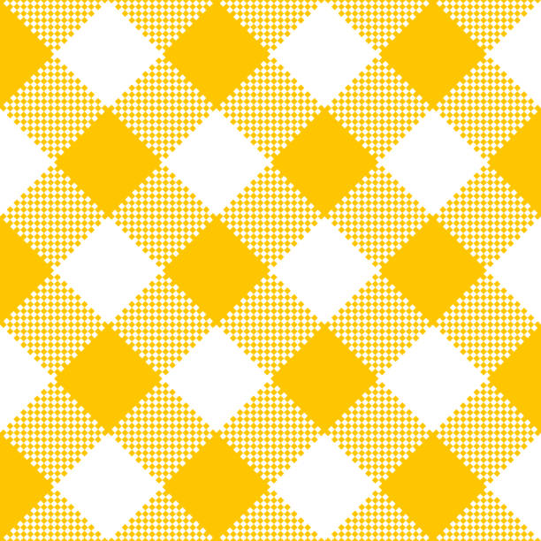 Yellow fabric texture. Vector illustration. Yellow fabric texture. Vector illustration. Flat tablecloth pattern chess backgrounds stock illustrations