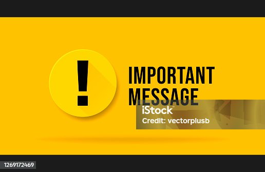 istock Yellow Important message popup. Attention please bubble isolated on white. 1269172469