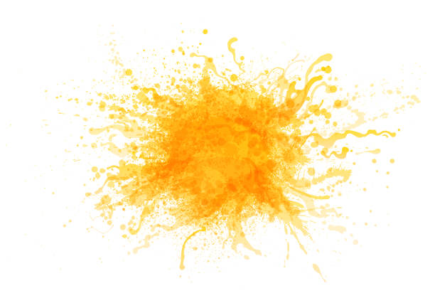 Yellow paint splash Yellow paint splash abstract vector background citrus stock illustrations